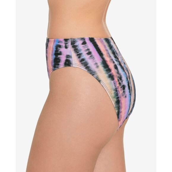 Salt & Cove Tie-Dye High-Waist Bikini Swim Bottom Pink Black Multicolor XS - Picture 3 of 8